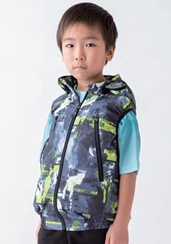 子供用空調服 作業着 WZ ドッグマン　キッズ　迷彩フードベスト 中国産業 空調作業服 作業着 WZ ドッグマンキッズ迷彩フード